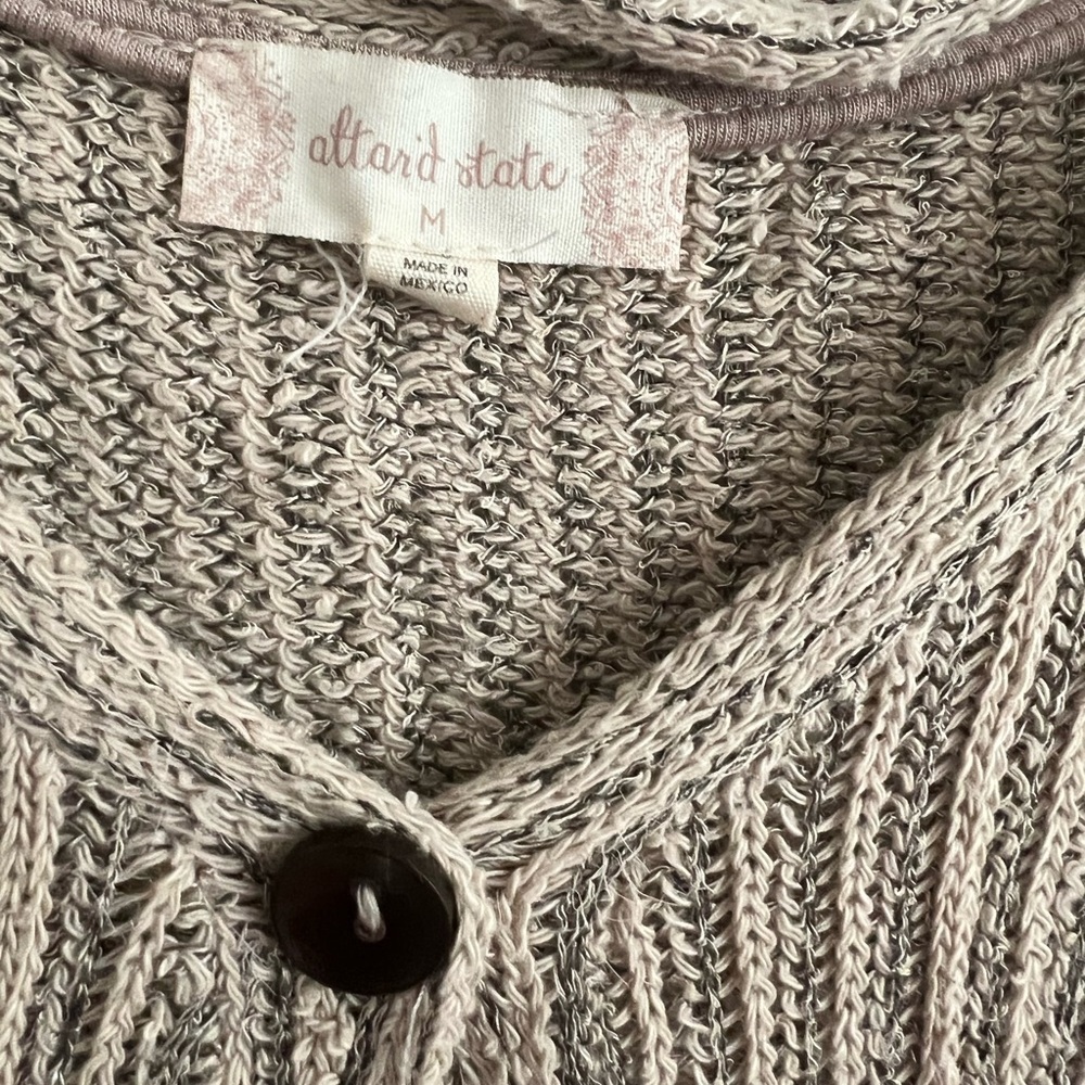 Altar’d State Knit Button Up Bell Long Sleeve Top Sz Medium - Picture 7 of 9